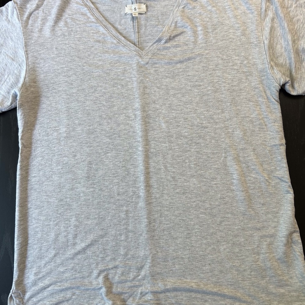 Lou & Grey Gray Short Sleeve T-Shirt